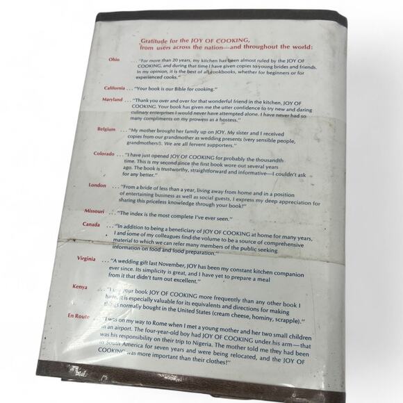 Cookbook Joy of Cooking [Hardcover] Rombauer Becker 1975 Copyright 1984 Printing - Picture 5 of 5